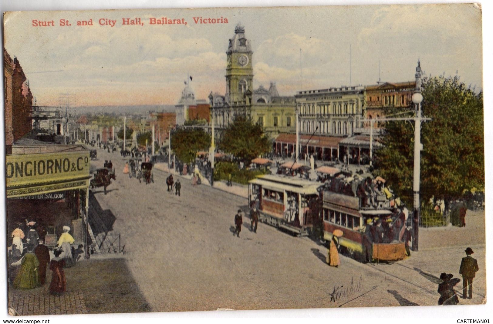 Sturt St. And City Hall, Ballarat, Victoria   (Sturt St. Et Hôtel De Ville Ballarat Victoria) - Ballarat