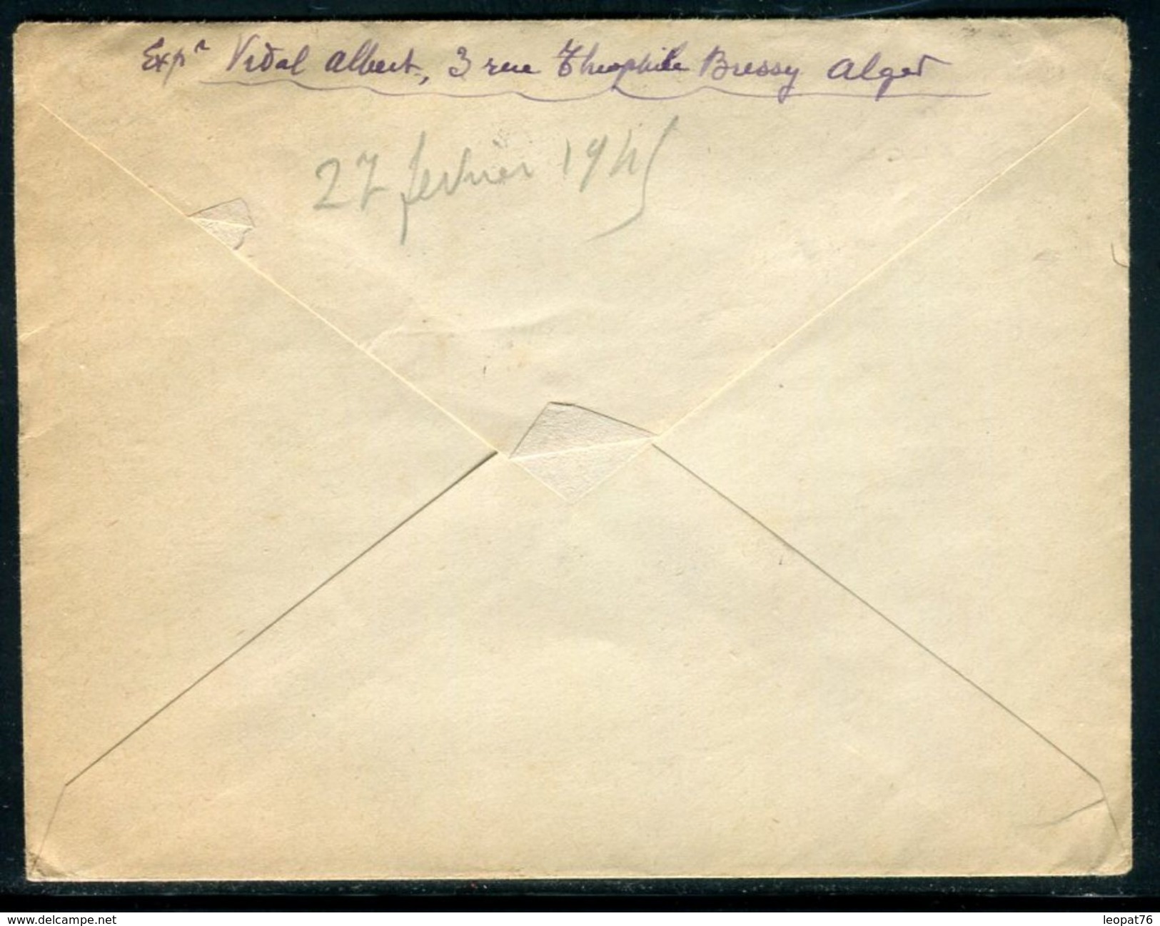 Algérie - Enveloppe De Alger Pour Sainte Savine En 1945 - Ref N 87 - Briefe U. Dokumente