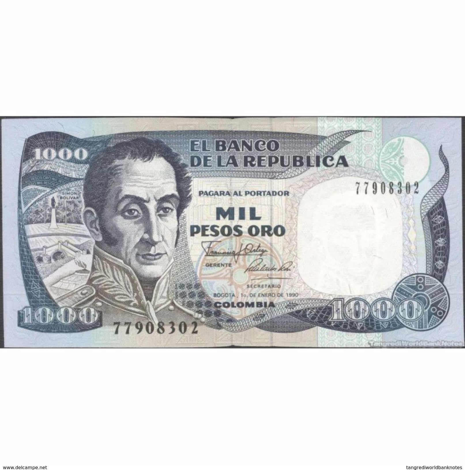 TWN - COLOMBIA 432b - 1000 1.000 Pesos Oro 1.1.1990 UNC - Colombia