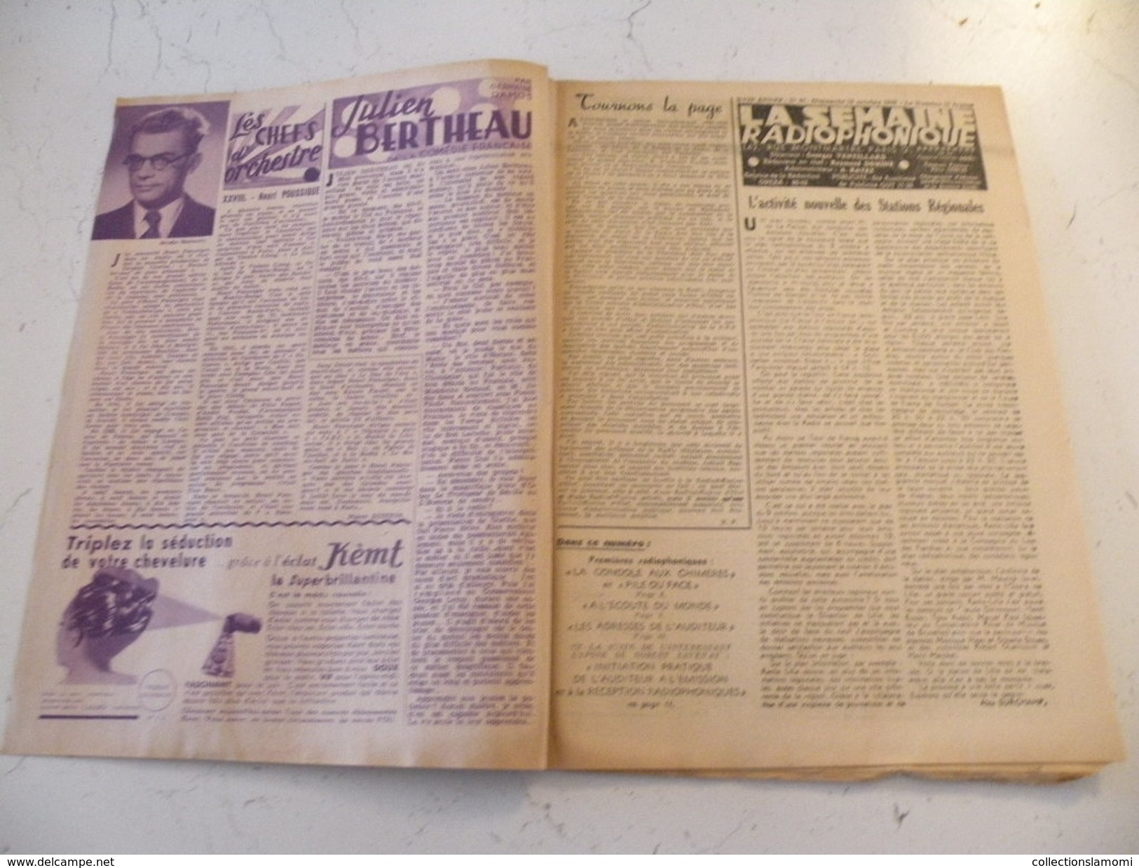 La Semaine Radiophonique N°42 > 16.10.1949 > Julien Bertheau Comédie Française,programmes De France,Étranger 39 Pages - Informations Générales