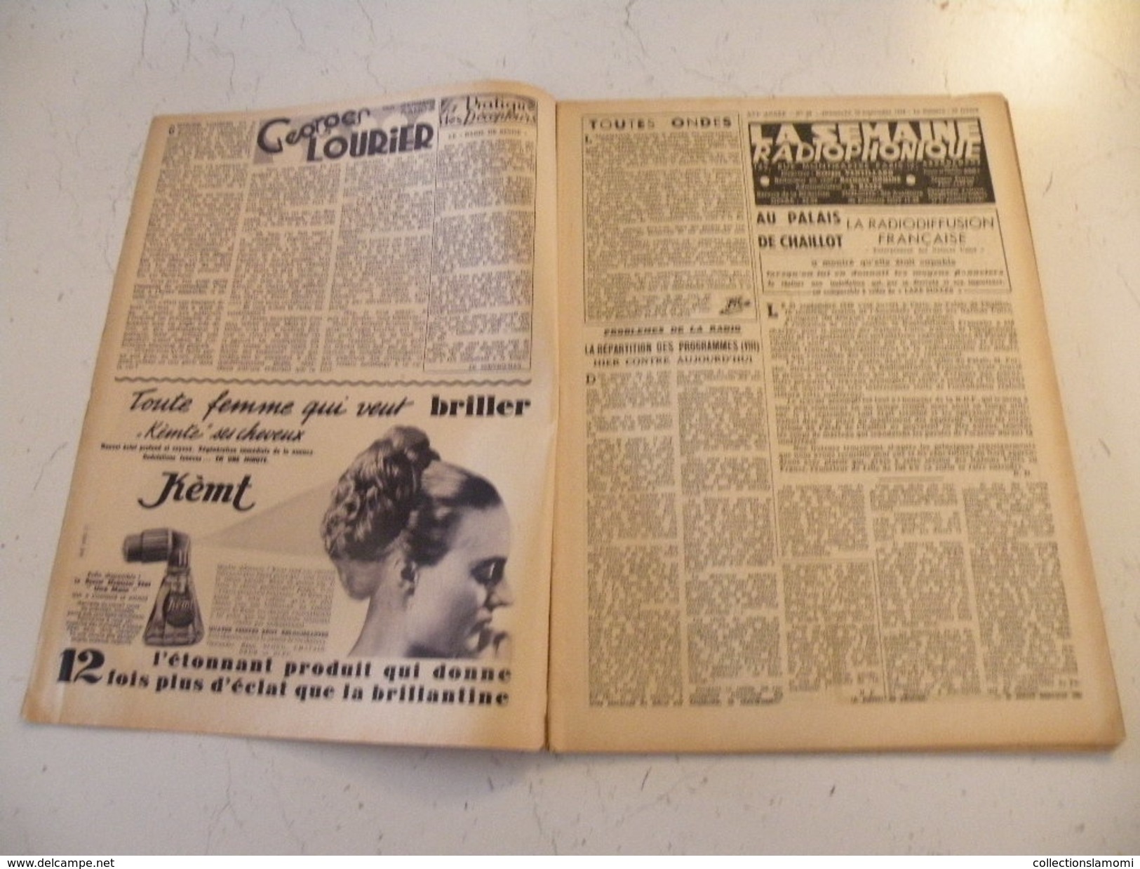 La Semaine Radiophonique N°39 > 26.9.1948 > Georges Lourier,programmes De France,Étranger 34 Pages - Informations Générales