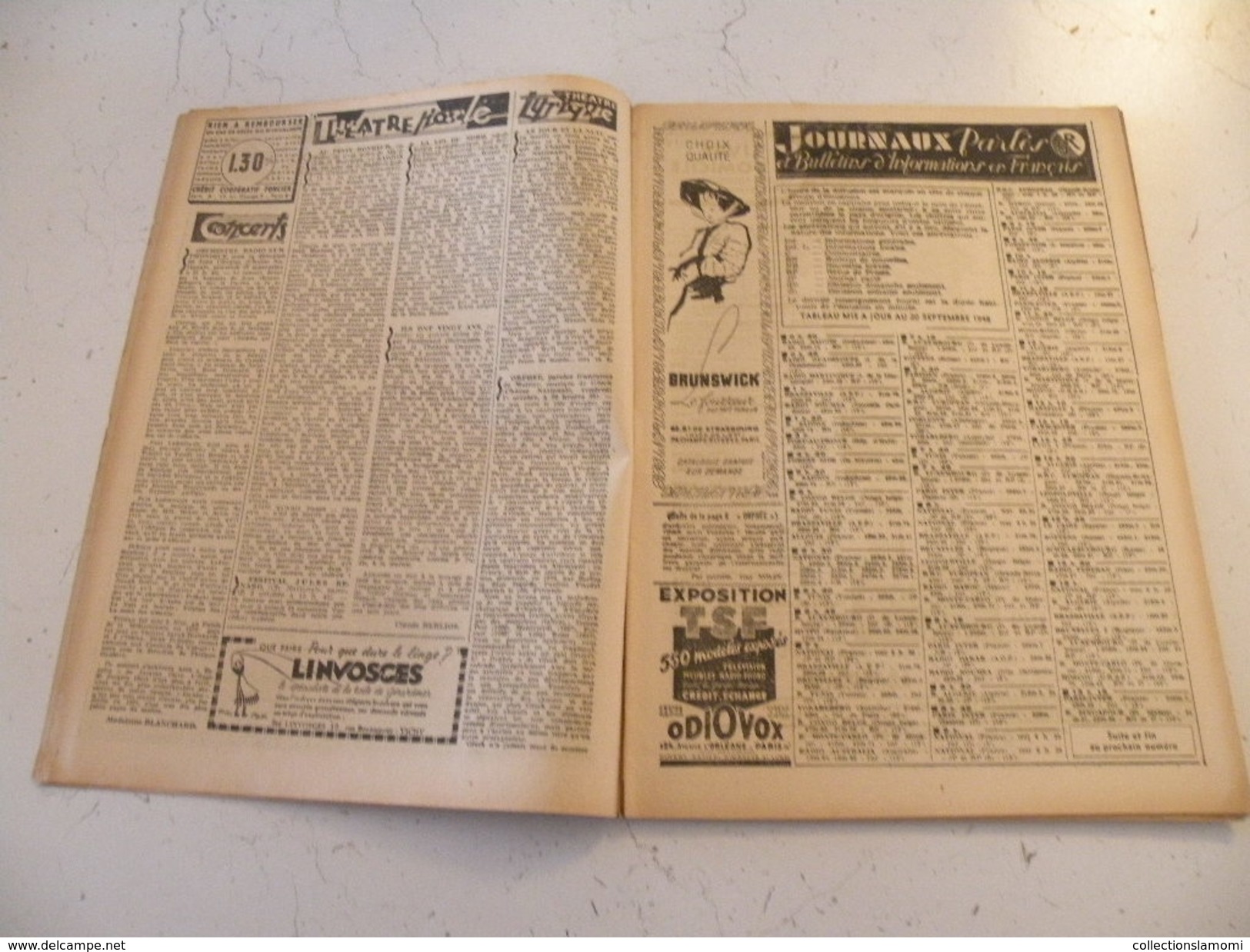 La Semaine Radiophonique N°39 > 26.9.1948 > Georges Lourier,programmes De France,Étranger 34 Pages - Informations Générales