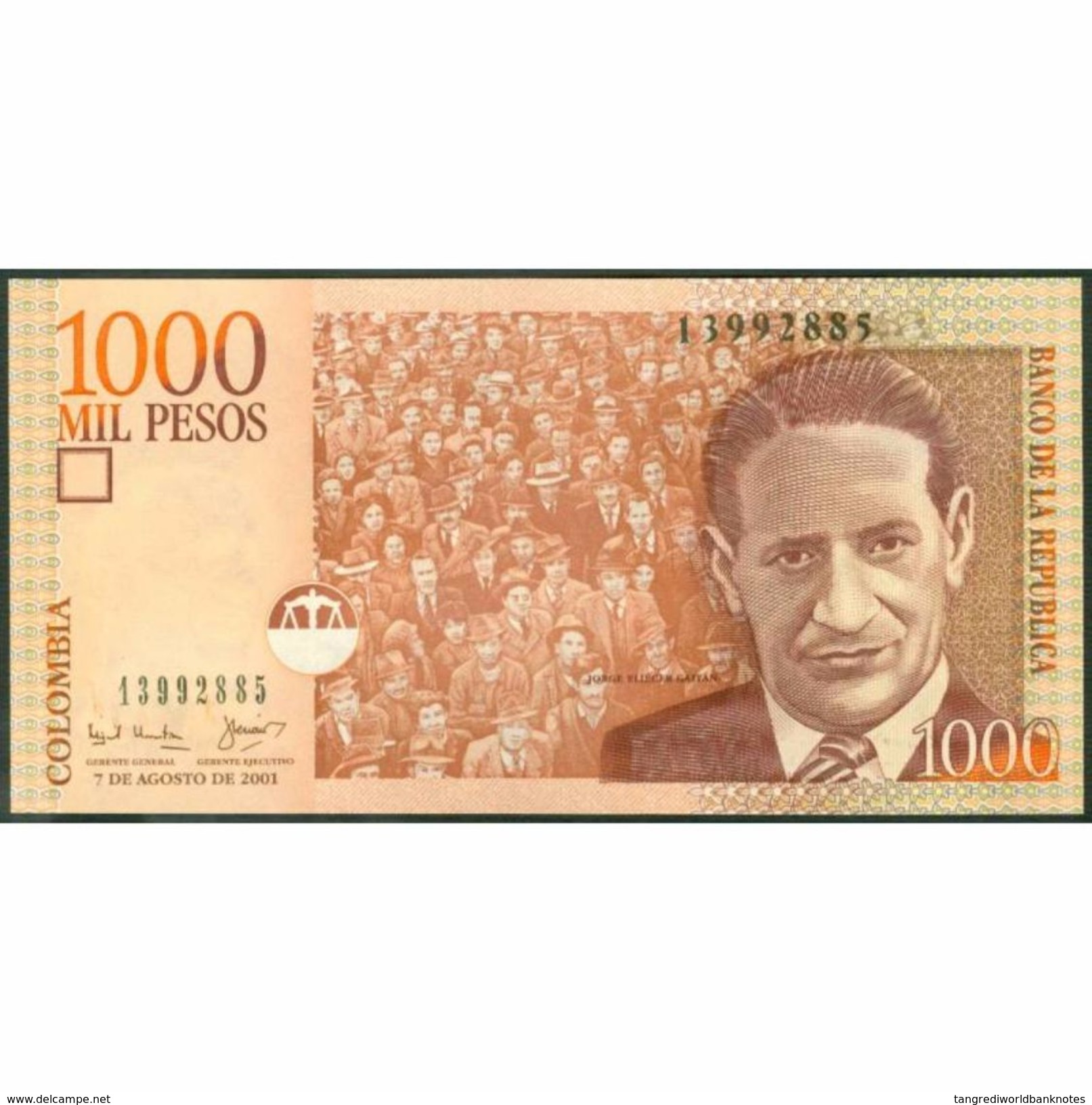 TWN - COLOMBIA 450a - 1000 1.000 Pesos 7.8.2001 UNC - Colombie