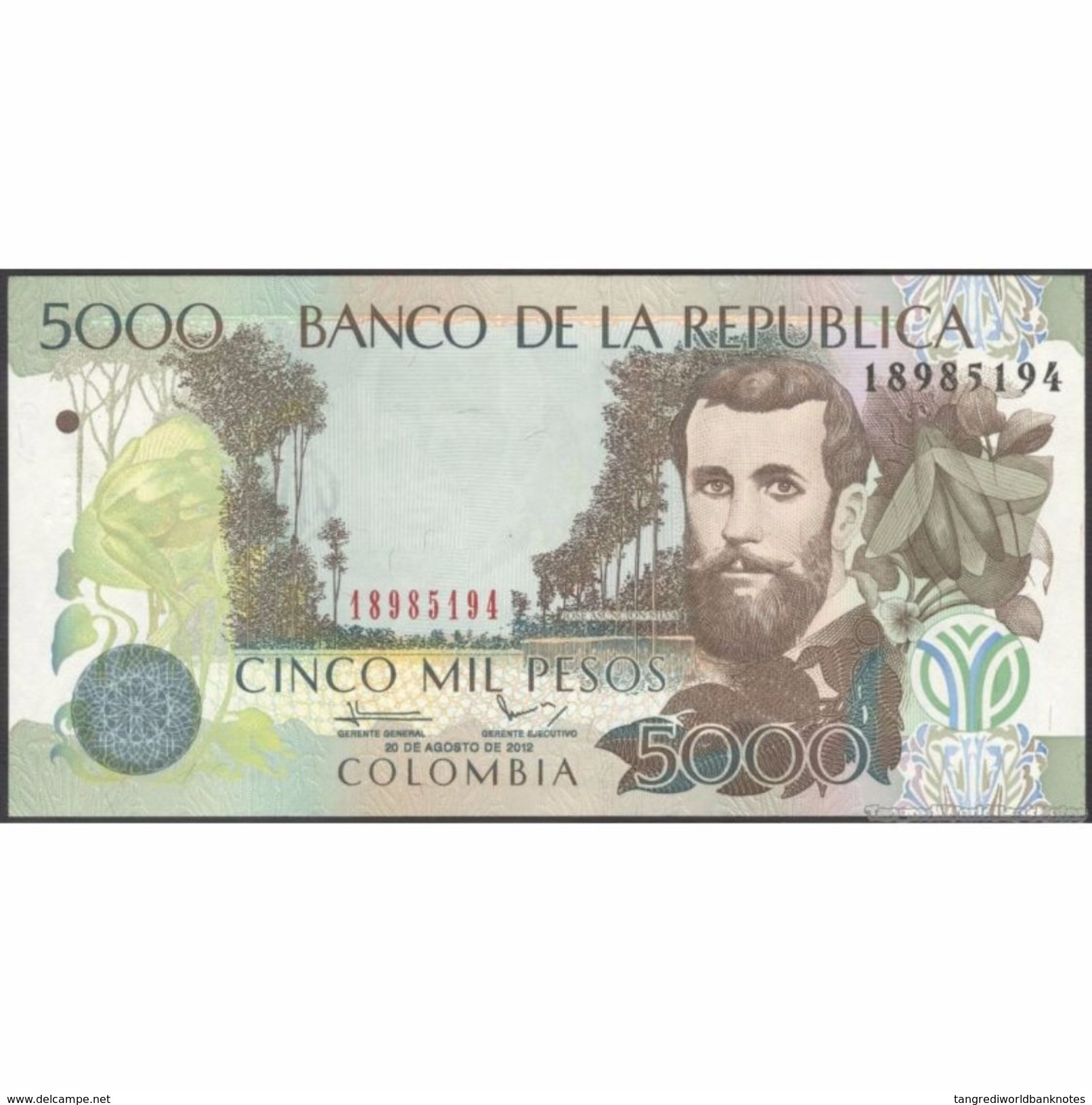 TWN - COLOMBIA 452p - 5000 5.000 Pesos 20.8.2012 UNC - Kolumbien