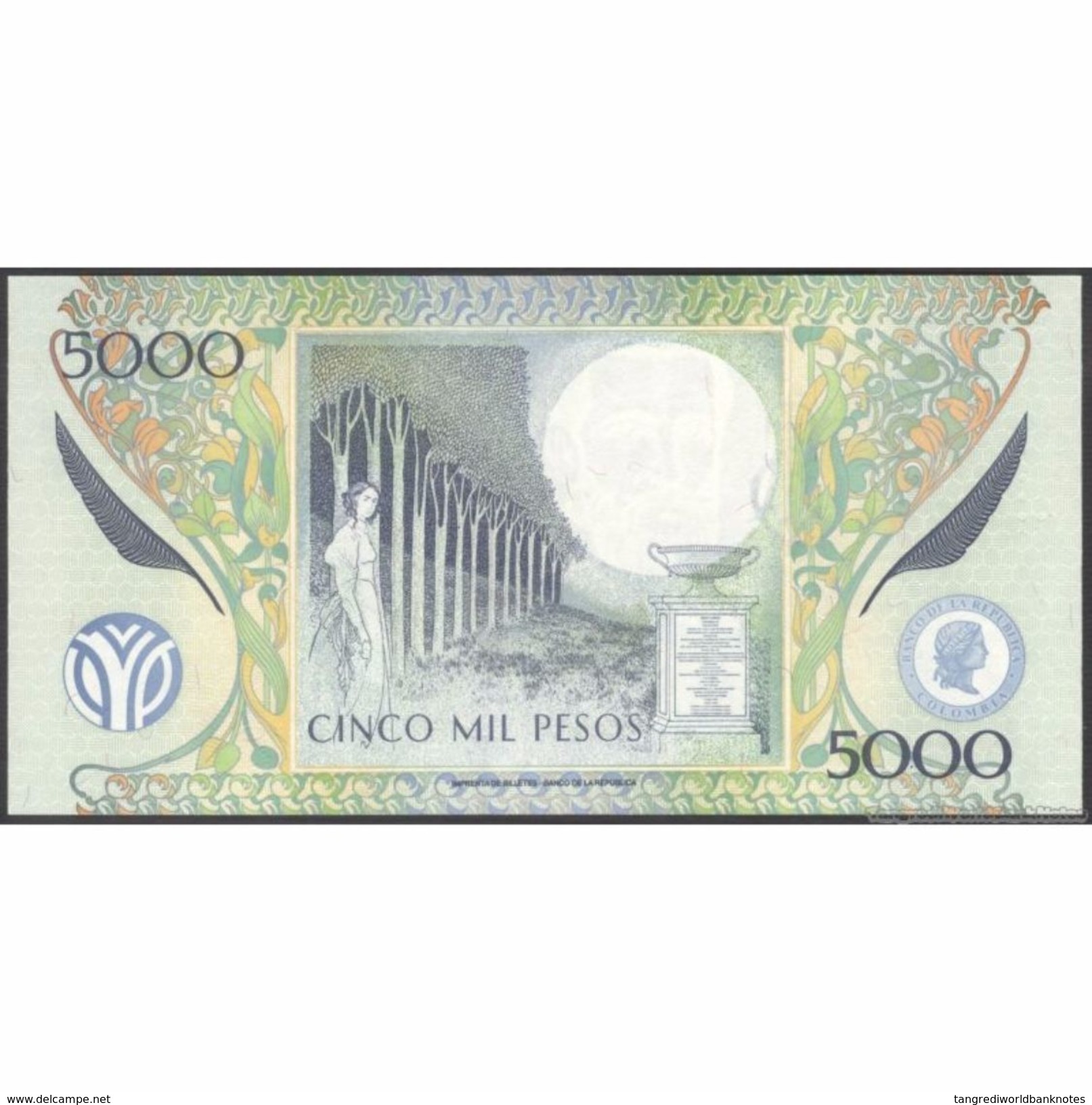 TWN - COLOMBIA 452p - 5000 5.000 Pesos 20.8.2012 UNC - Kolumbien
