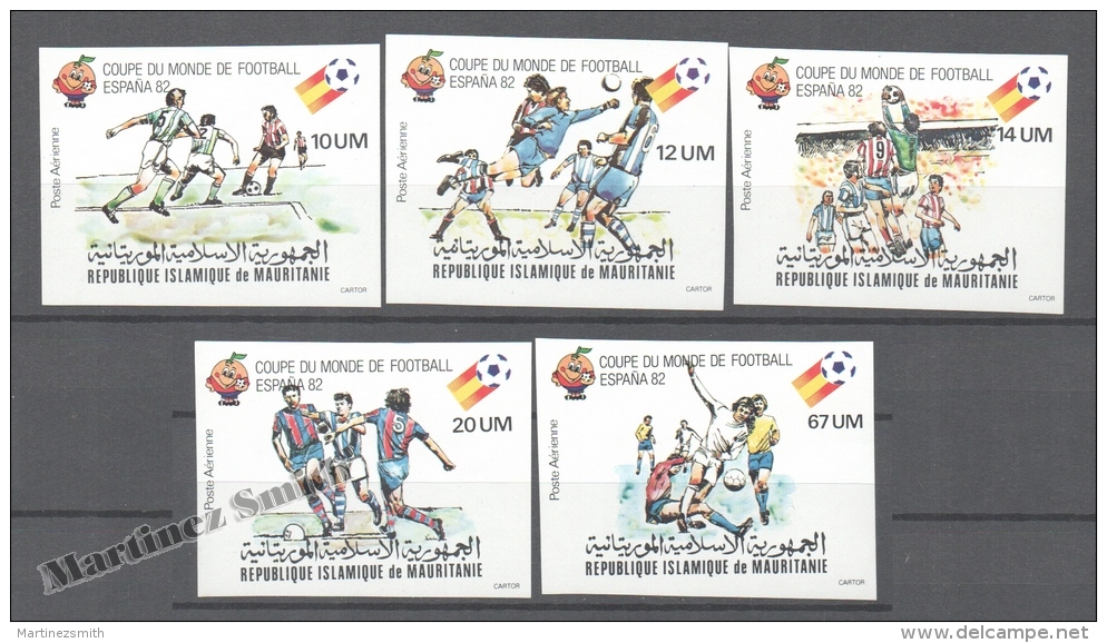 Mauritanie - Mauritania 1980 Yvert A195-99, Spain 82, Football World Cup,  Bright Paper - Non Perforated - Airmail - MNH - Mauretanien (1960-...)