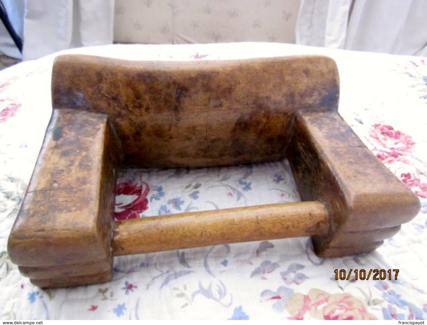 South Sudan/Ethiopia: Headrest /appuie-tête + Siège / Stool - Dinka? - Afrikanische Kunst