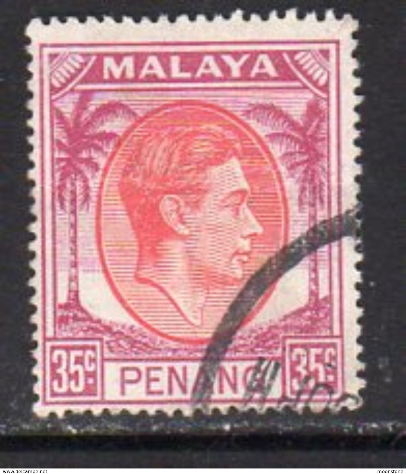 Malaya Penang 1949-52 GVI 35c Scarlet & Purple Definitive, Used, SG 17 - Penang