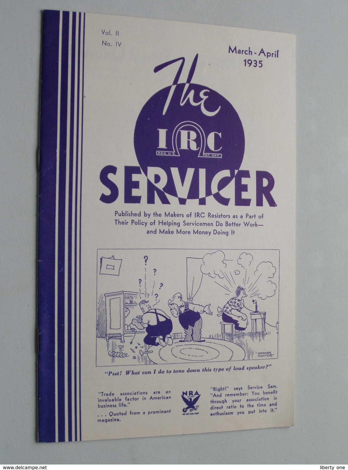 The IRC Servicer ( The International Resistance Company ) Monthly Bulletin / Helping Radio Serviceman 1935 N° IV - Literatur & Schaltpläne