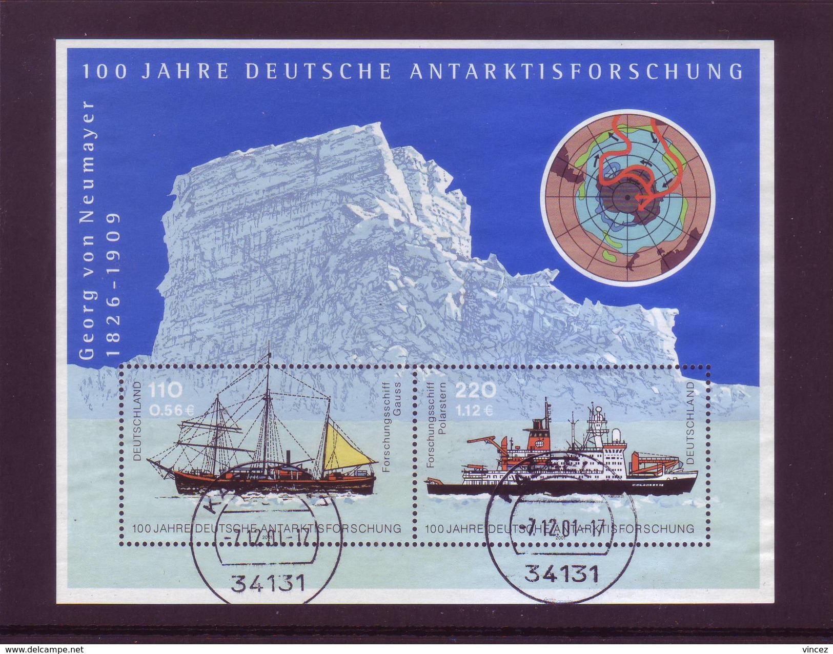 Germania 2001 - Esplorazioni In Antartico, BF56, Con Annullo Rotondo - Usati