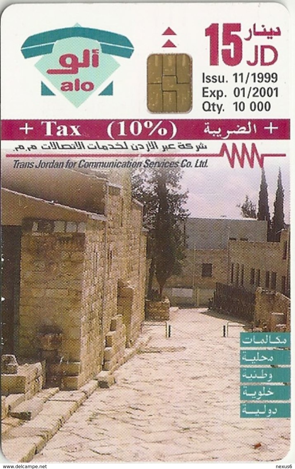 Jordan - Alo - Madaba Mosaic - Exp. 01.2001, 10.000ex, Used - Giordania