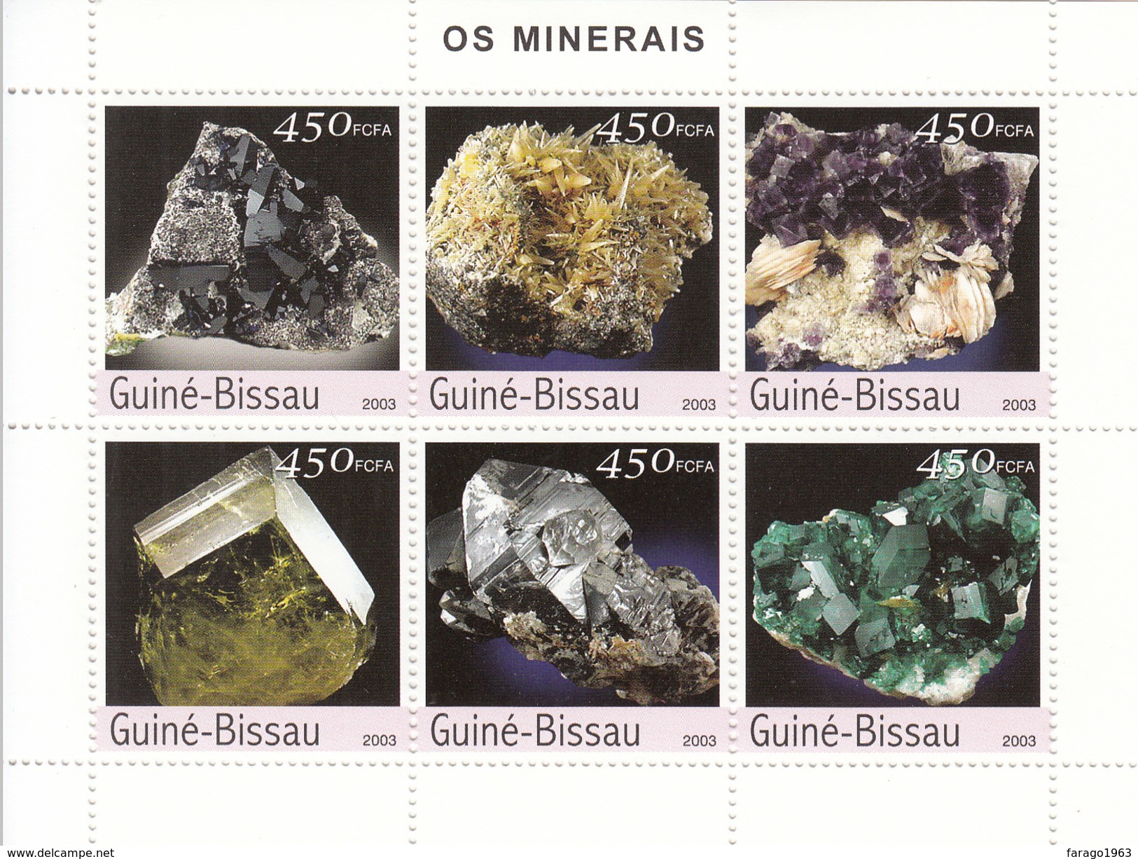 2003 Guine Guinea Bissau  Minerals Souvenir Sheet MNH   FRACTION OF FACE VALUE - Minerali