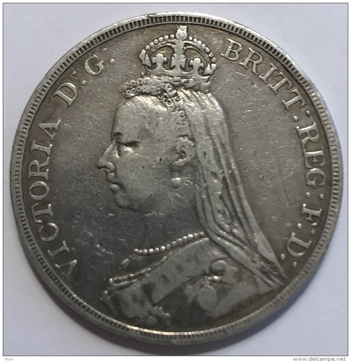 Pièce Monnaie. Angleterre. United Kingdom. Reine Victoria. Couronne. 1889. Argent 27,61gr.  - 38 Mm - Autres – Europe