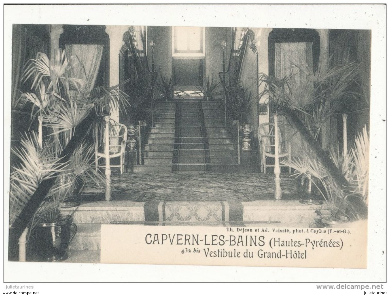 65 CAPVERN LES BAINS VESTIBULE DU GRAND HOTEL CPA BON ETAT - Other & Unclassified