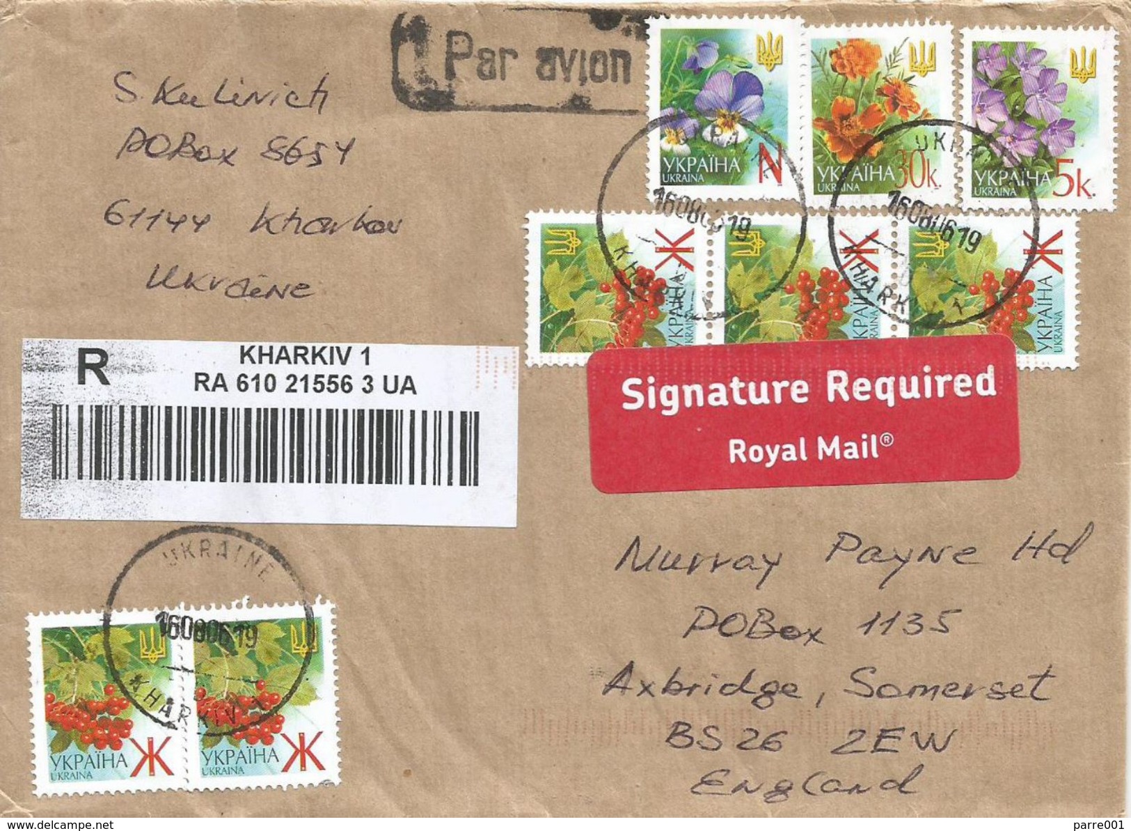 Ukraine 2006 Kharkov Flower Fruit Barcoded Registered Cover - Oekraïne