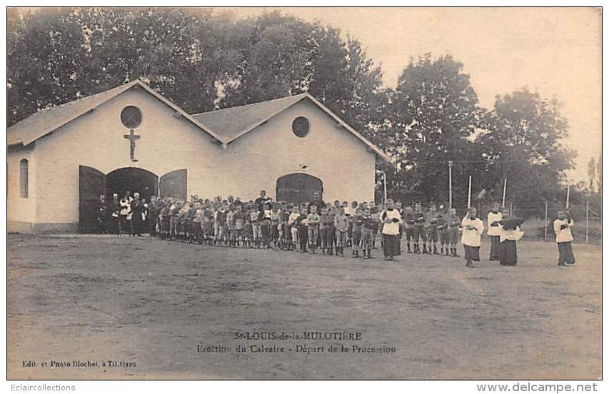 Tillières Sur Avre    27  St Louis De La Mulotière.  Erection Du Calvaire  Procession           (voir Scan) - Tillières-sur-Avre