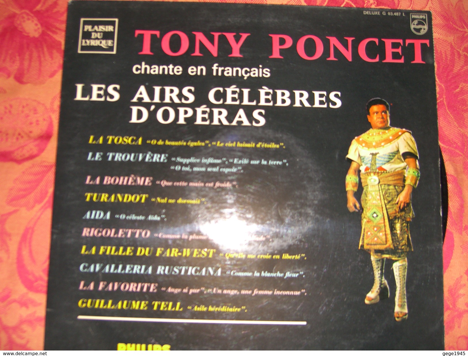 33 T   Tony  Poncet  -  Chante  En  Français  Les Airs  Célèbres  D'opéras - - Opéra & Opérette