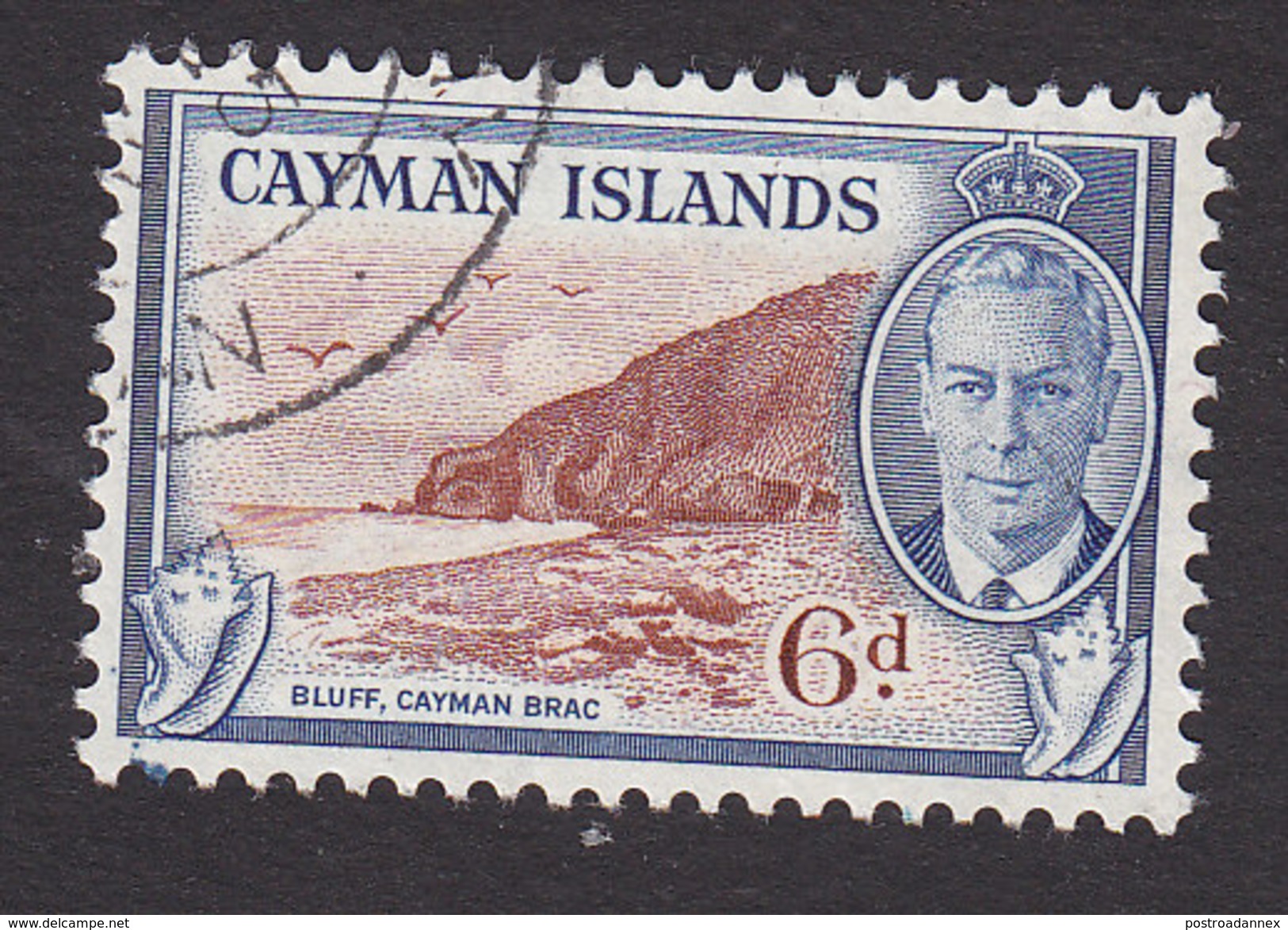 Cayman Islands, Scott #129, Used, George VI And Scene Of Cayman Islands, Issued 1950 - Kaimaninseln