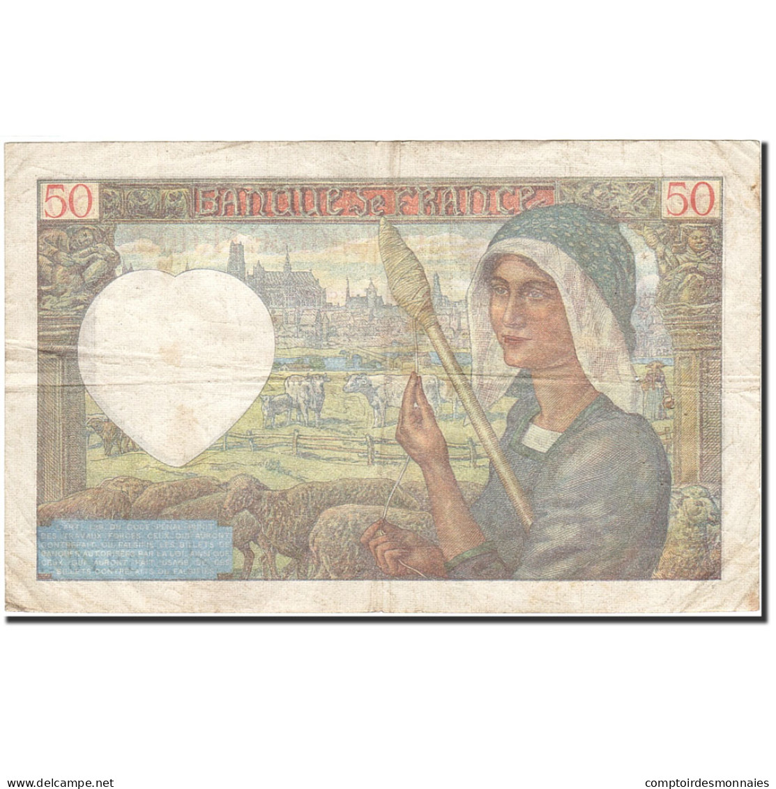 Billet, France, 50 Francs, 1941, 1942-02-05, TB, Fayette:19.19, KM:93 - 50 F 1940-1942 ''Jacques Coeur''