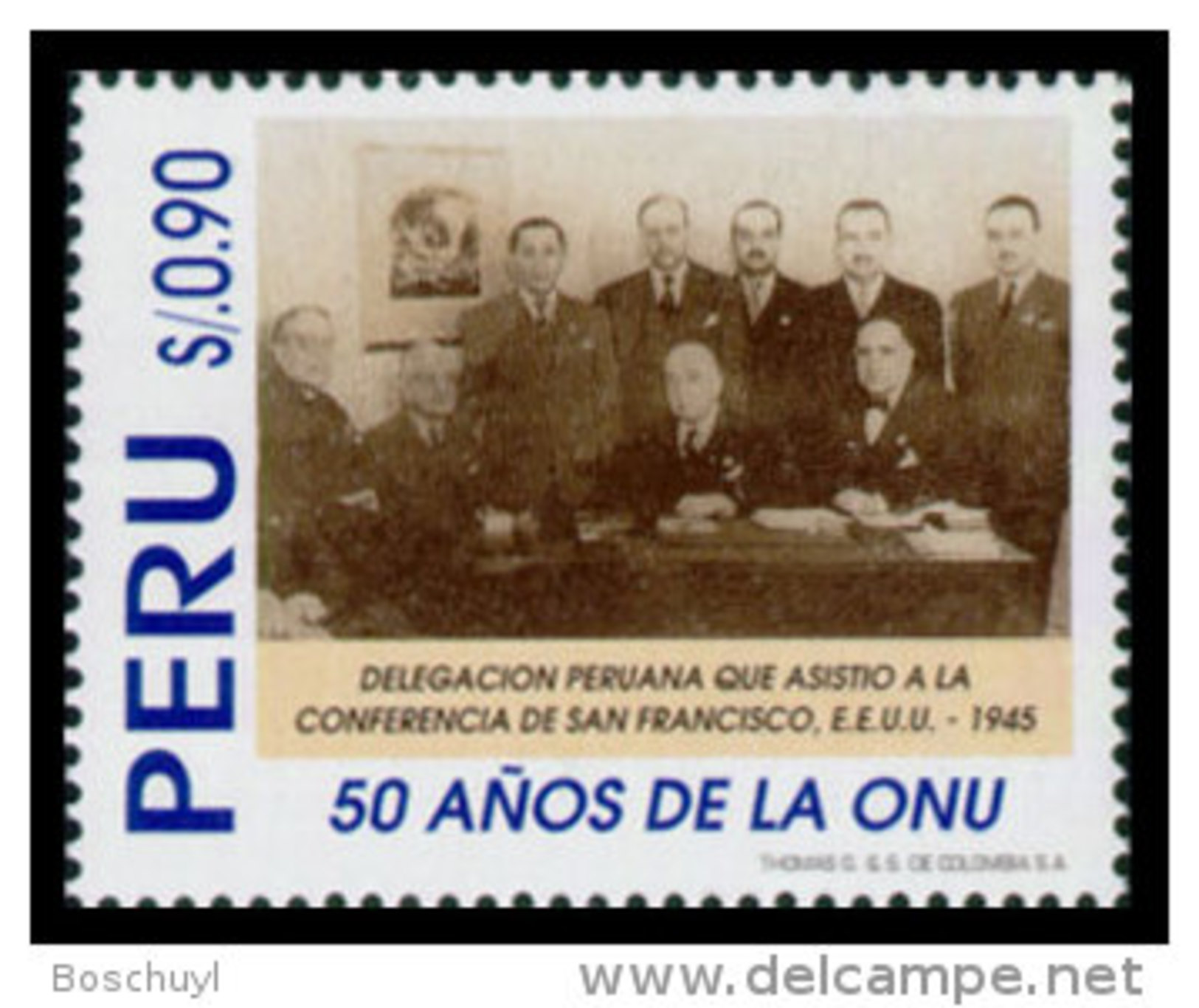 Peru, 1995, United Nations 50th Anniversary, MNH, Michel 1555 Tab - Peru