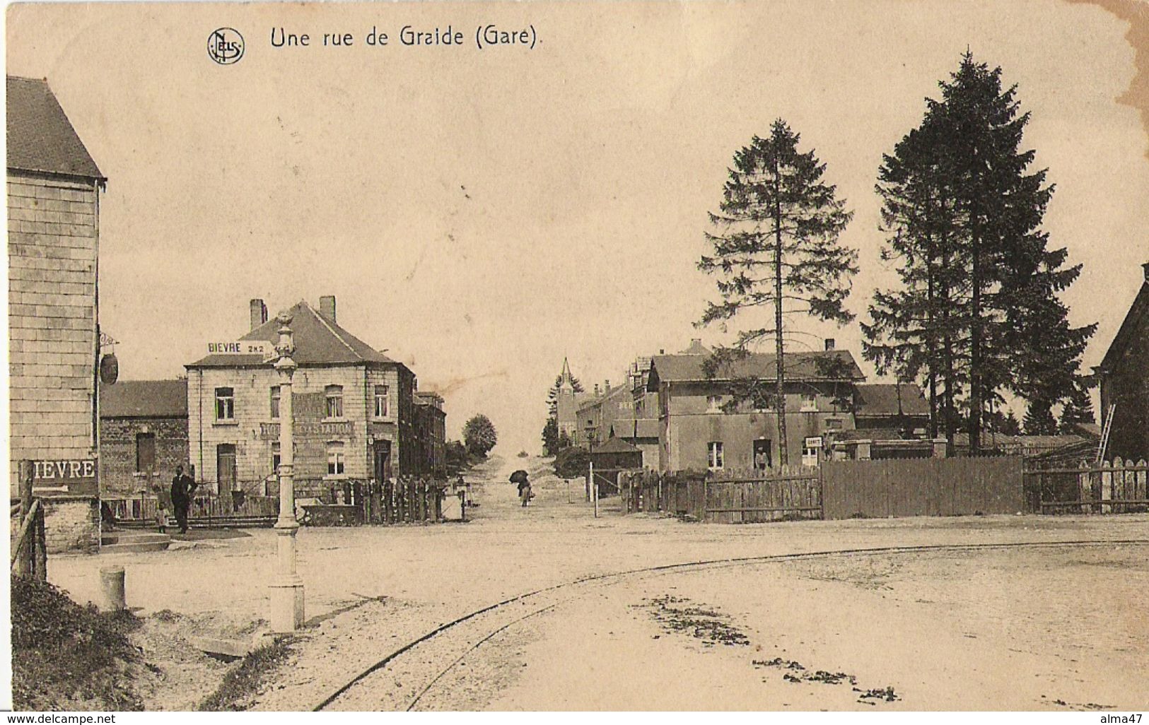 Graide Station - Une Rue De Graide (Gare) - Circulé 1923 - Bièvre