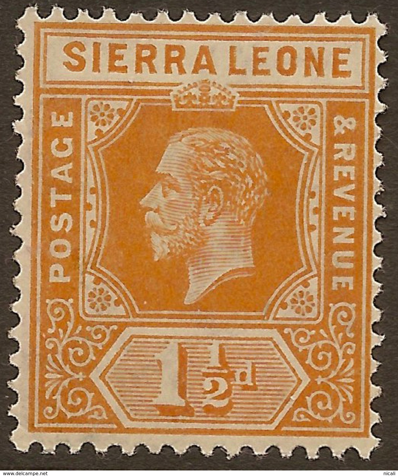 SIERRA LEONE 1912 1 1/2d KGV SG 114 HM #ADS52 - Sierra Leona (...-1960)