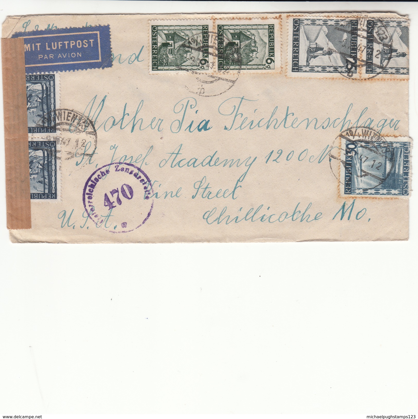 Austria / Airmail / Censorship / U.S.