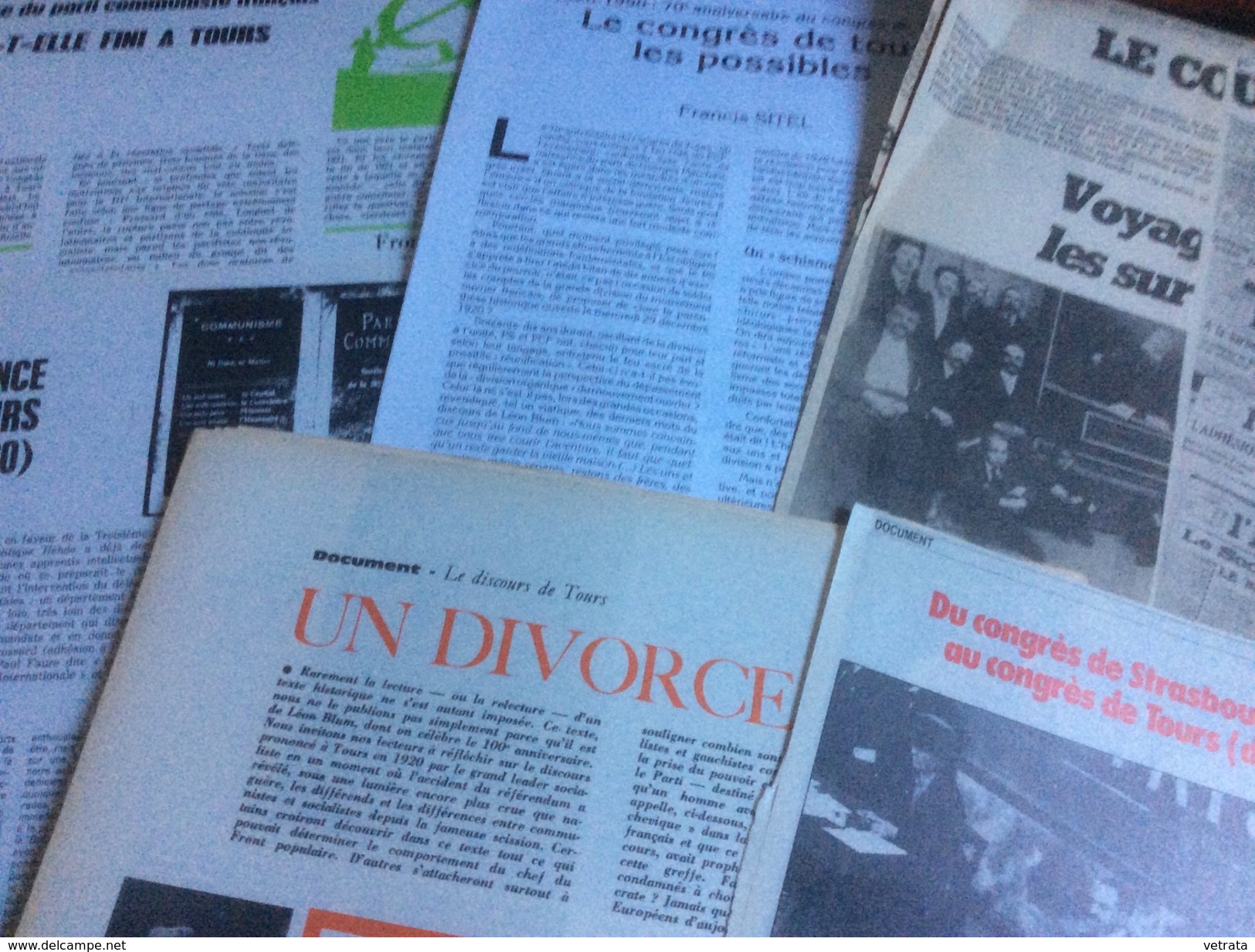 Le Congrès De Tours : 2 Articles De Politique Hebdo (1970)  - 1 Article De F. Sitel (Critique Communiste-1990) - 2 Artic - 1950 - Nu
