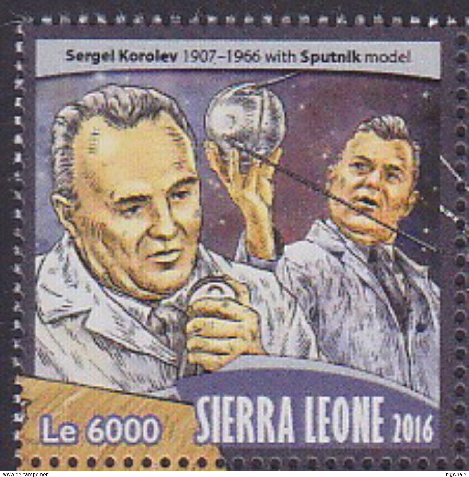 Sierra Leone 2016 Space Sergel Korolev Satellite MNH 1V - Sierra Leone (1961-...)