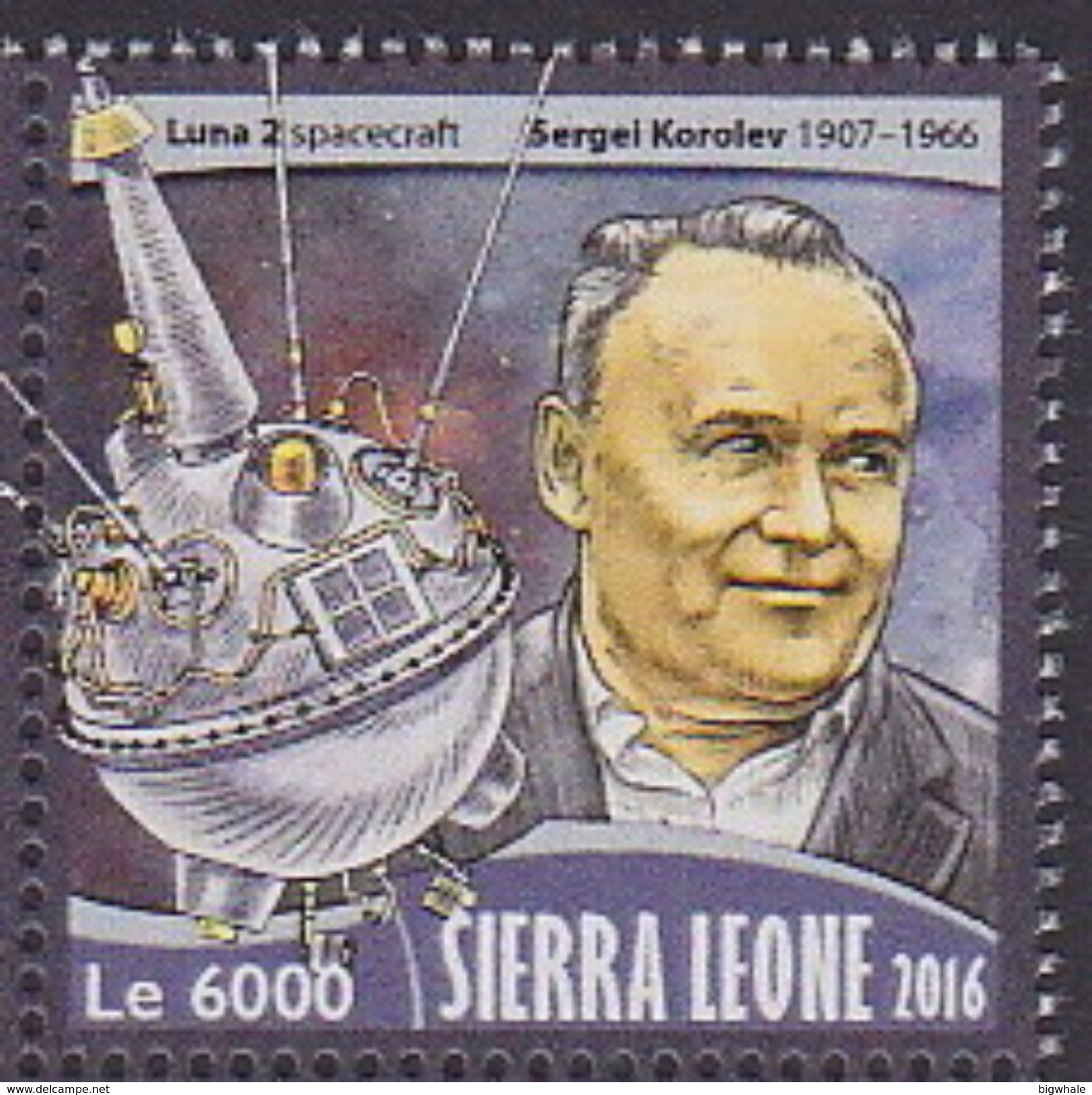 Sierra Leone 2016 Space Sergel Korolev Satellite MNH 1V - Sierra Leone (1961-...)