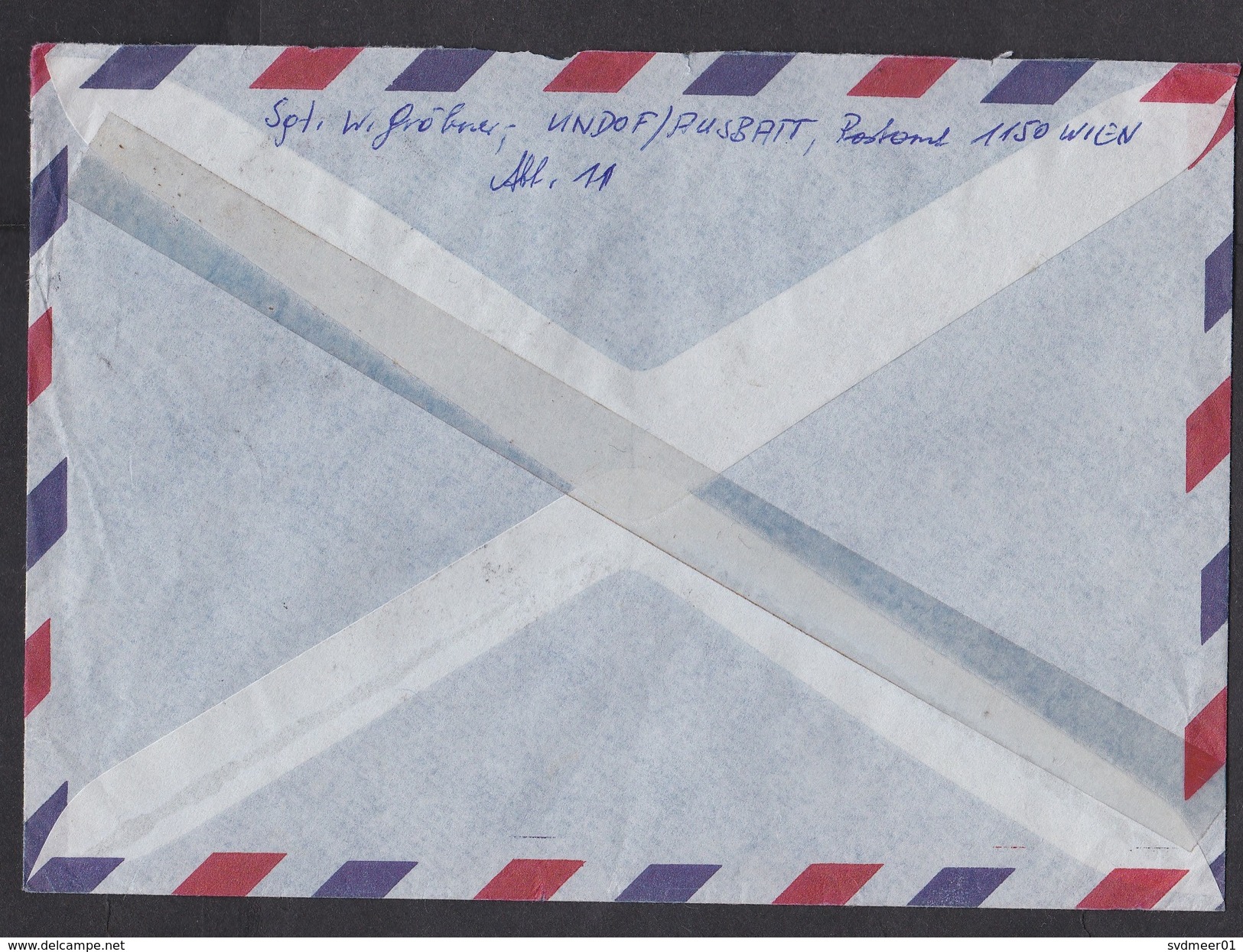 Syria: Airmail Cover To Austria, 1974, 2 Stamps, Cancel UNDOF AUSBATT, Field Post UN Peace Keeping Forces (minor Damage) - Siria