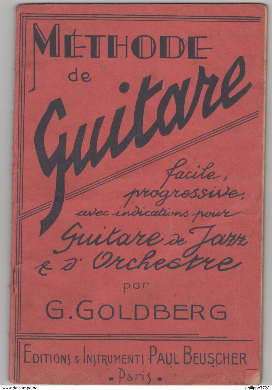 Méthode De Guitare G. Goldberg Editions Paul Beuscher - Etude & Enseignement