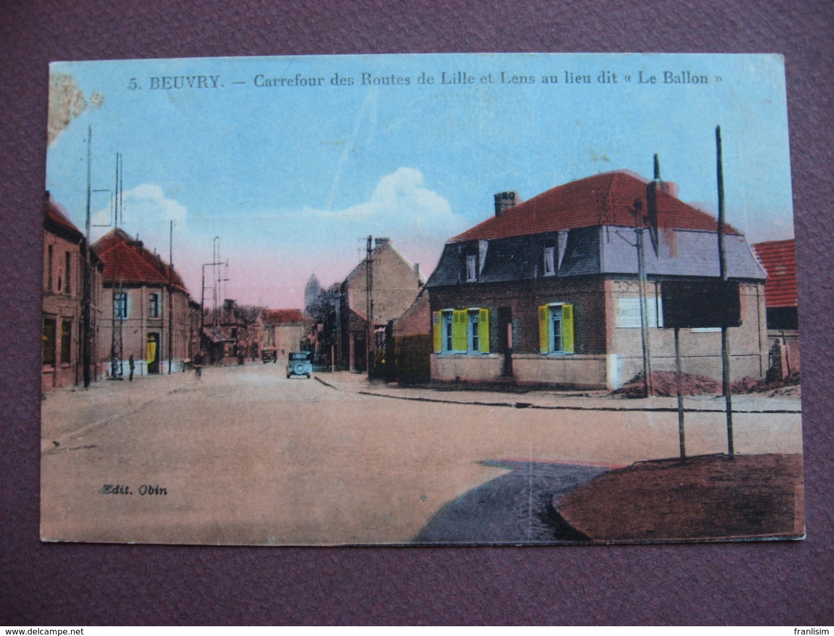 CPA 62 BEUVRY Carrefour Des Routes De Lille Et Lens Lieu Dit LE BALLON - Beuvry