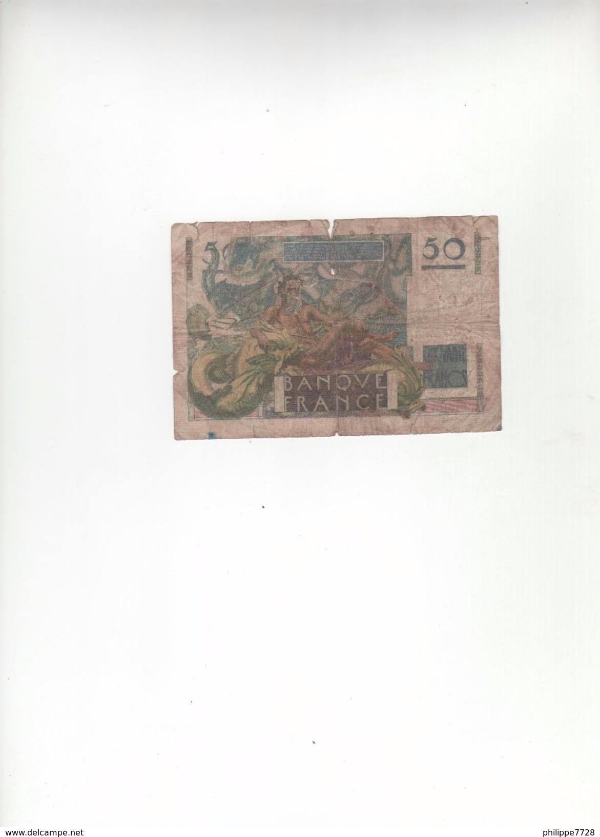 Billet 50 Franc 1949 C - 50 F 1946-1951 ''Le Verrier''