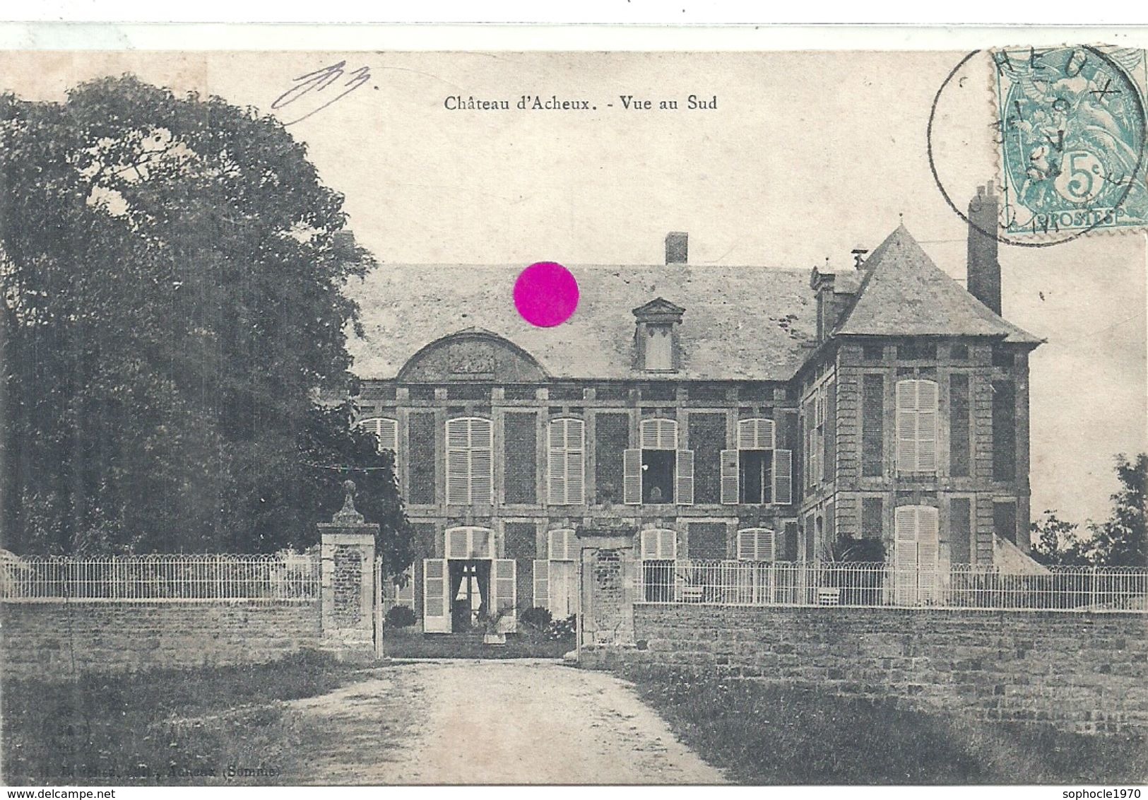 SOMME - 80 - ACHEUX - Château Vue Au Sud - Carte Molle - Acheux En Amienois