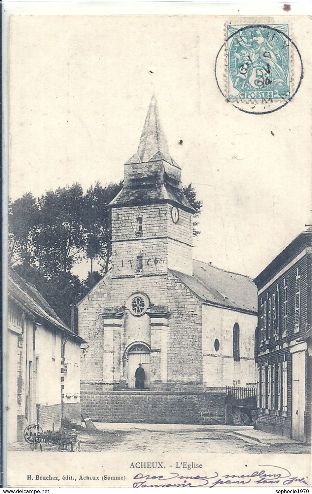 SOMME - 80 - ACHEUX - L'église - Carte Molle - Acheux En Amienois