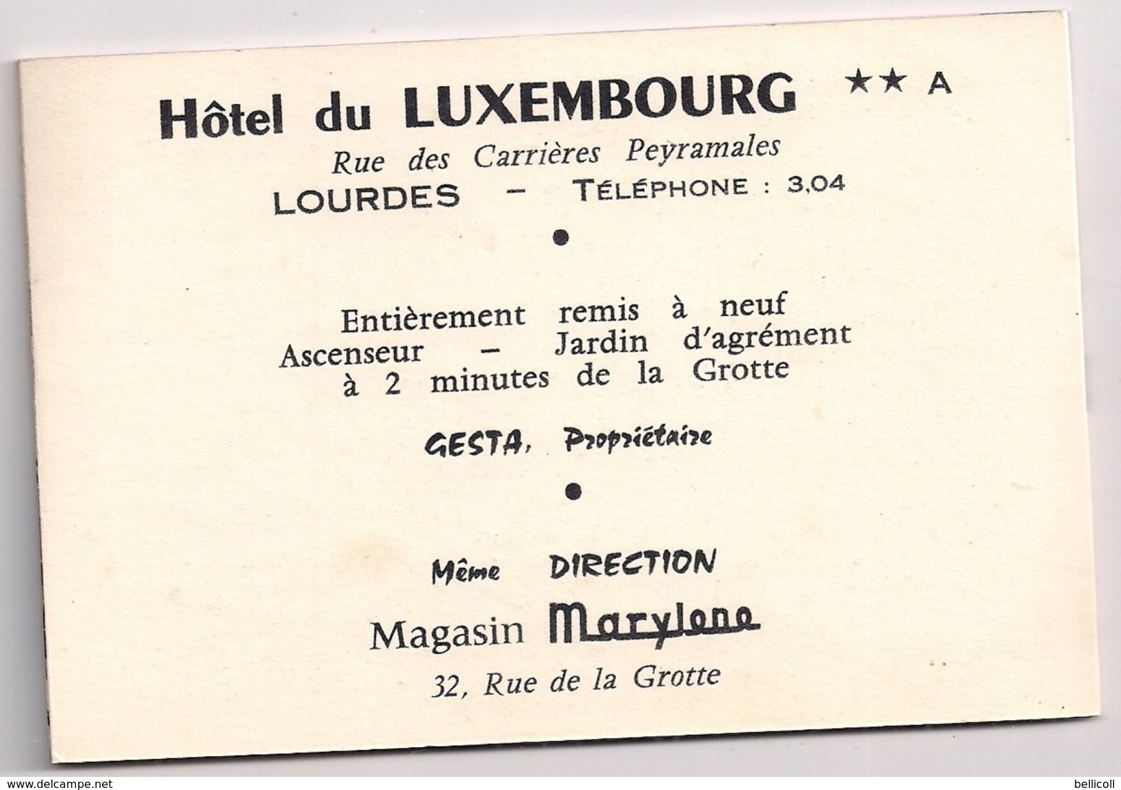 65 Hautes Pyrénées  Marylene Et Hôtel Du Luxembourg à Lourdes  Gesta Propriétaire Dépliant à 3 Volets Type Panoramique - Cuadernillos Turísticos