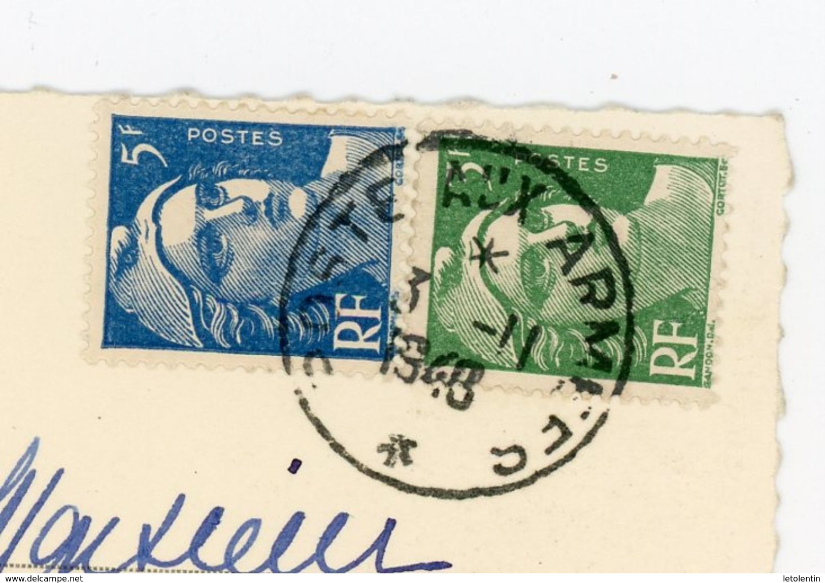 7#  FRANCE - M DE GANDON  N° 719B + 719 SUR LETTRE OBLITÉRÉ "POSTE AUX ARMÉES" DU 3/11/1948 - Military Postmarks From 1900 (out Of Wars Periods)