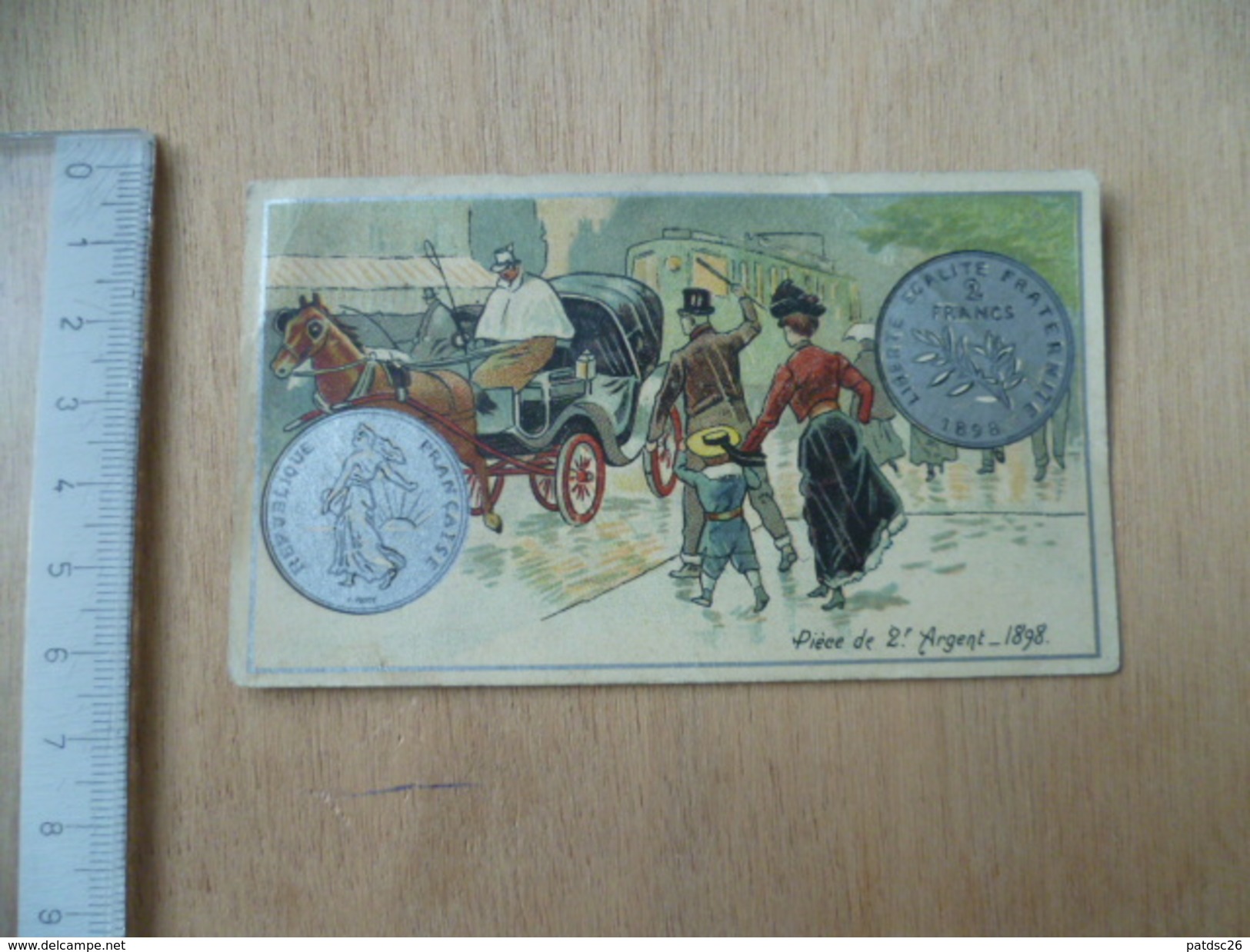 CHROMO  MONNAIE NUMISMATIQUE FRANCE  COCHER CHEVAL - Autres & Non Classés