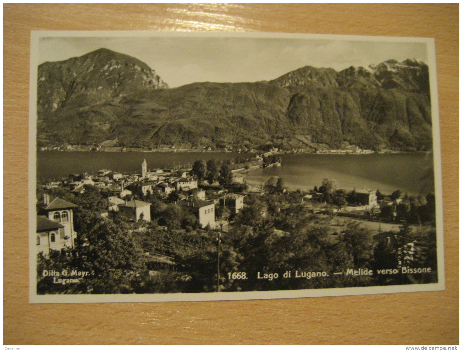 MELIDE Verso Bissone Lago Di Lugano Lake Post Card TICINO Switzerland - Bissone