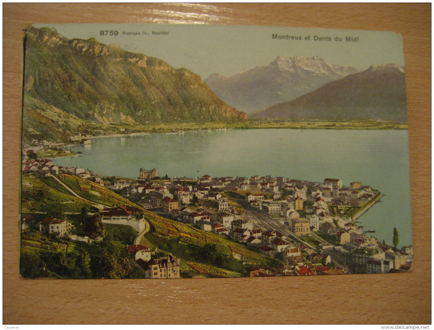 MONTREUX Et Dents Du Midi Mountain Mountains 1906 To Manchester England Post Card VAUD Switzerland - Gland