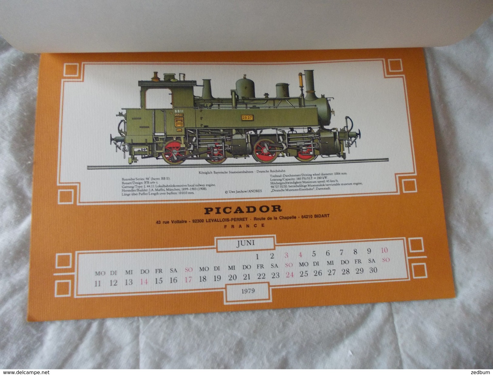 Calendrier Calendar Veteranen Der Schiene Veterans Of The Rail PICADOR 1979 - Andere & Zonder Classificatie