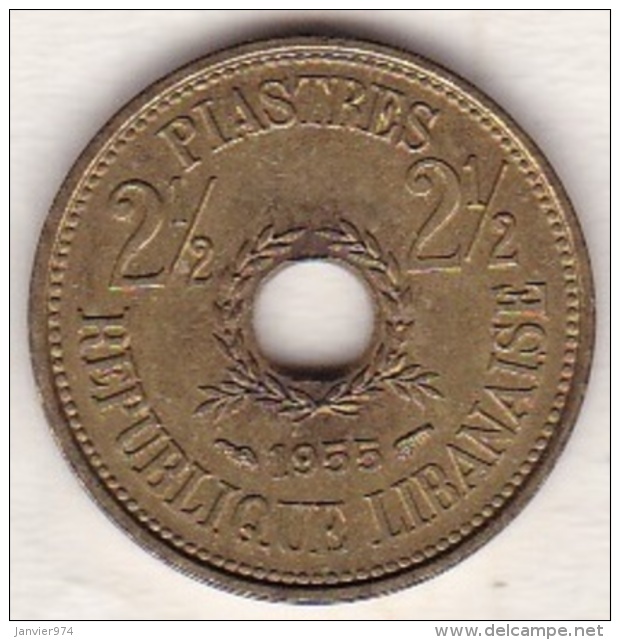 REPUBLIQUE LIBANAISE. 2 &frac12; Piastres 1955 - Libanon