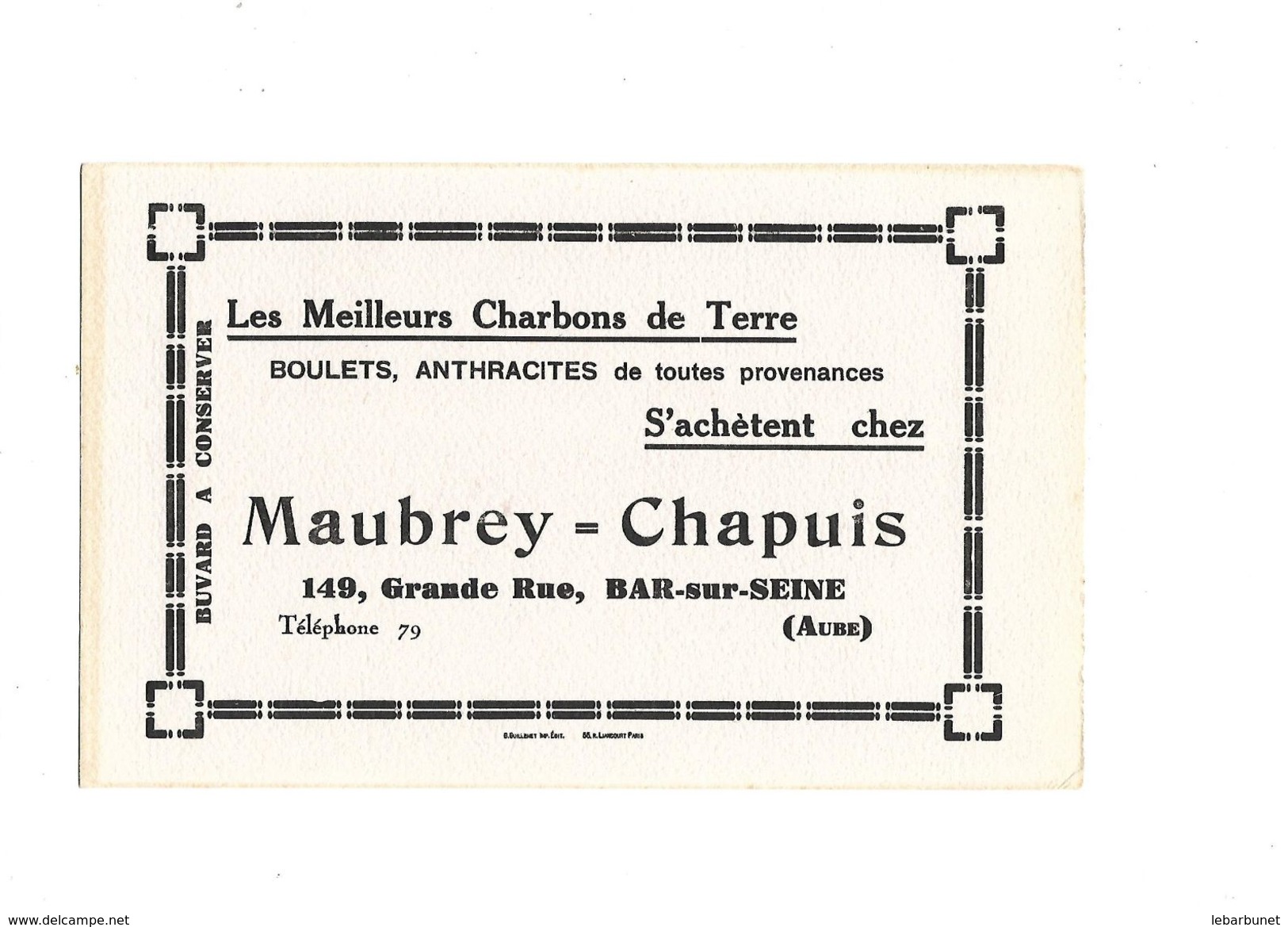 Buvard  Charbon  Maubrey-Chapuis - Hydrocarbures