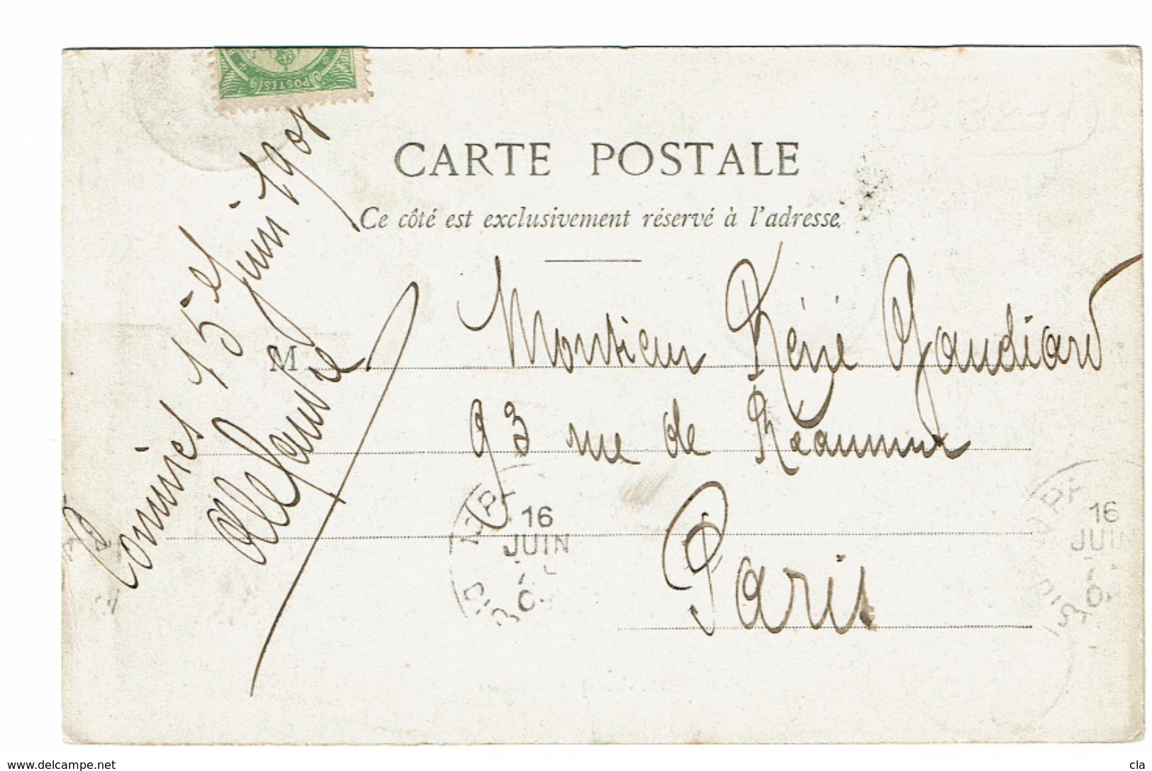 CP  83  De Comines à Paris  Obl  Ambulant Poperinghe BXL - 1893-1907 Coat Of Arms