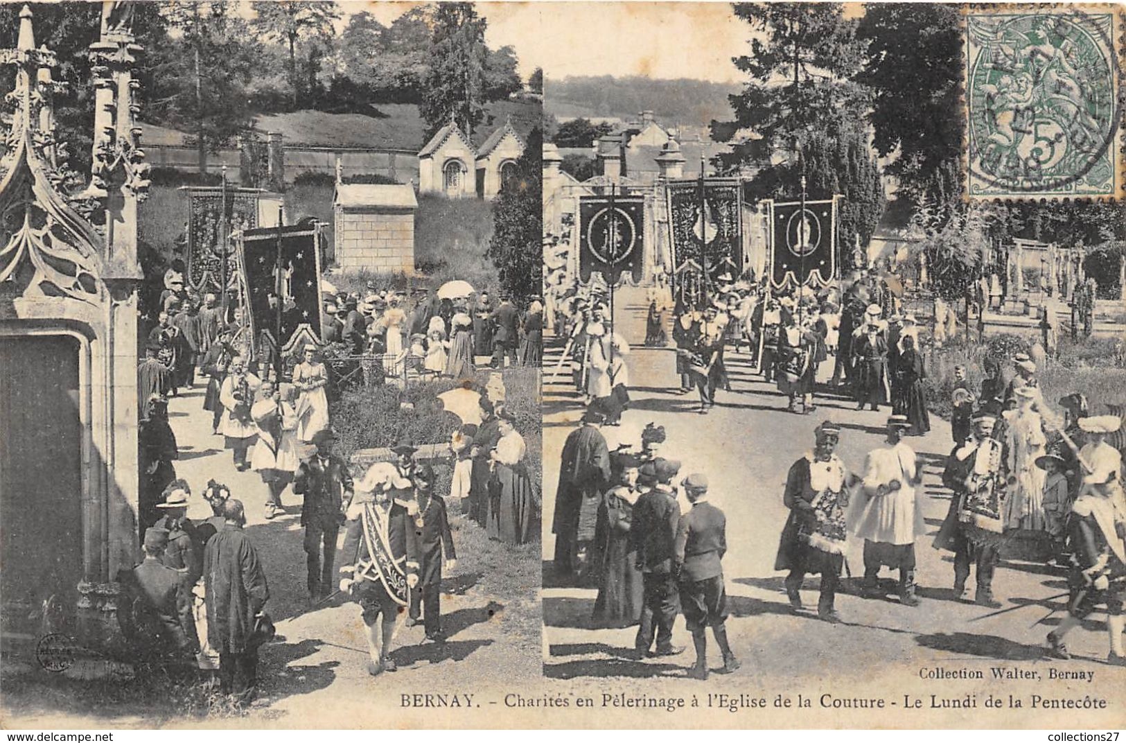 27- BERNAY- CHARITES EN PELERINAGE, A L'EGLISE DE LA COUTURE LE LUNDI DE PENTECÔTE - Bernay