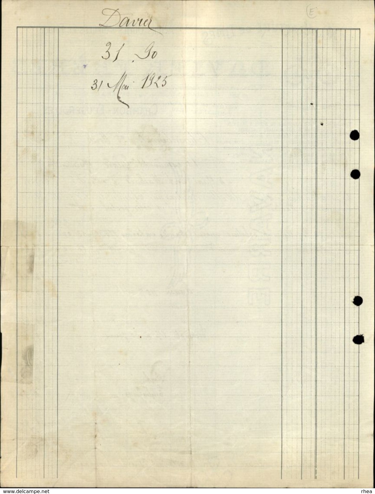 42 - CHAMBON-FEUGEROLLES - FACTURE - Manufacture De Limes - Davier Frères - 1925 - Autres & Non Classés