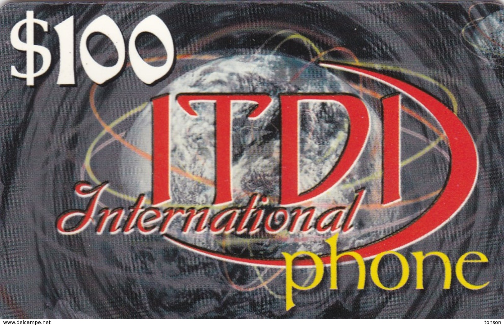 Palestine, PL-PRE-IDT-0003, ITDI International Phone, $100, Unused, 2 Scans . - Palestine