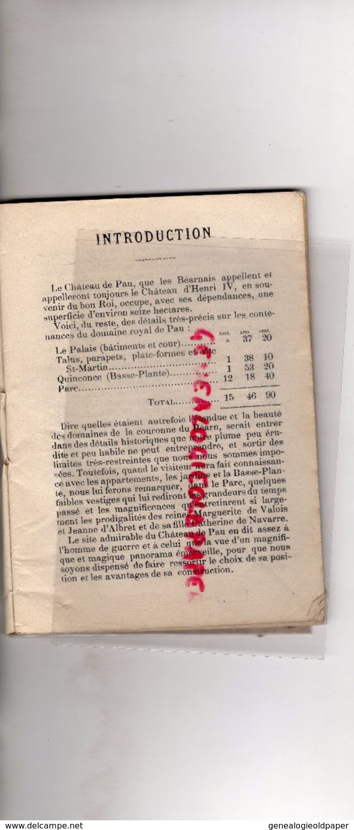 64- RARE NOTICE HISTORIQUE CHATEAU DE PAU-THEODORE CHASTANG REGISSEUR-IMPRIMERIE A. MENETIERE-1879 - Pays Basque