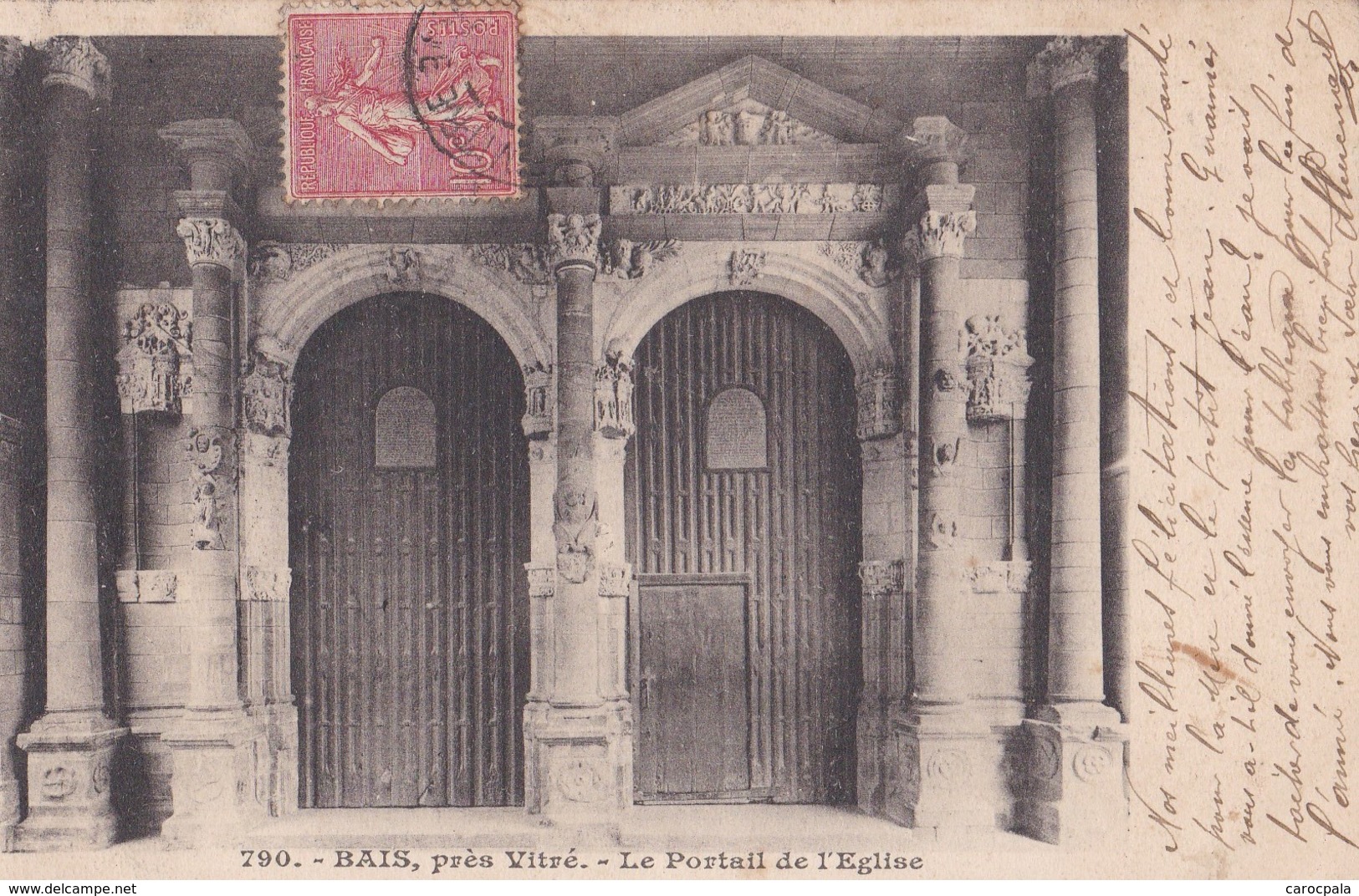 Carte 1900 BAIS PRES DE VITRE / LE PORTAIL DE L'EGLISE - Bais